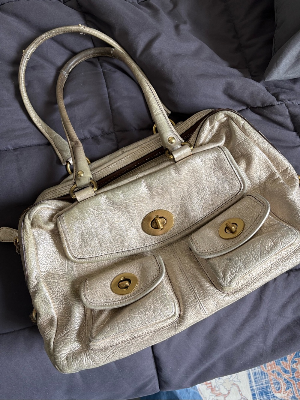 Metallic Gold Peyton Legacy Satchel Handbag